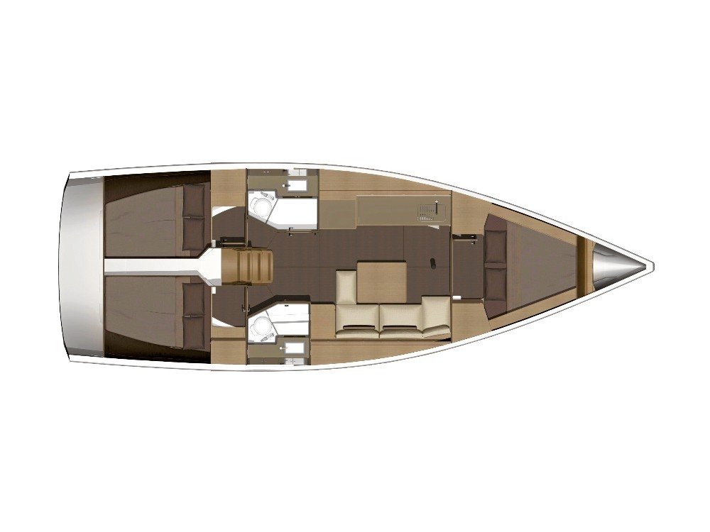 Rzut jachtu Dufour 382 Grand Large Shira