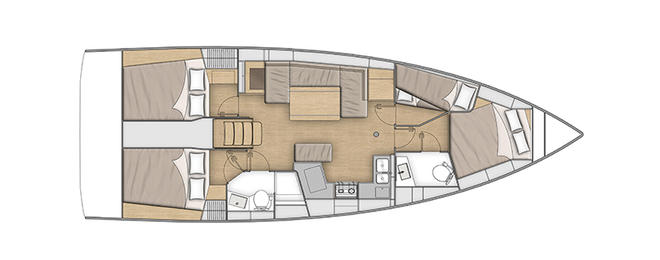 Rzut jachtu Oceanis 40.1 Kos 40.8