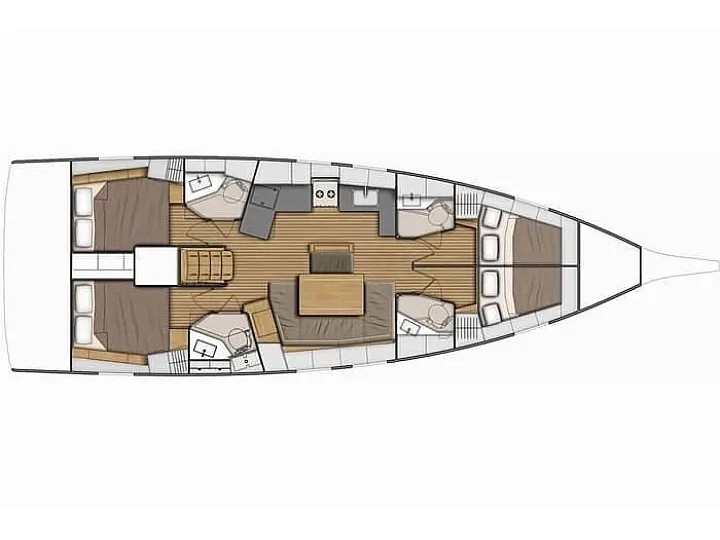 Rzut jachtu Oceanis 46.1 Oceanis 46.1 2019