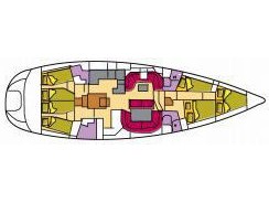 Rzut jachtu Sun Odyssey 54DS Cassiopea II