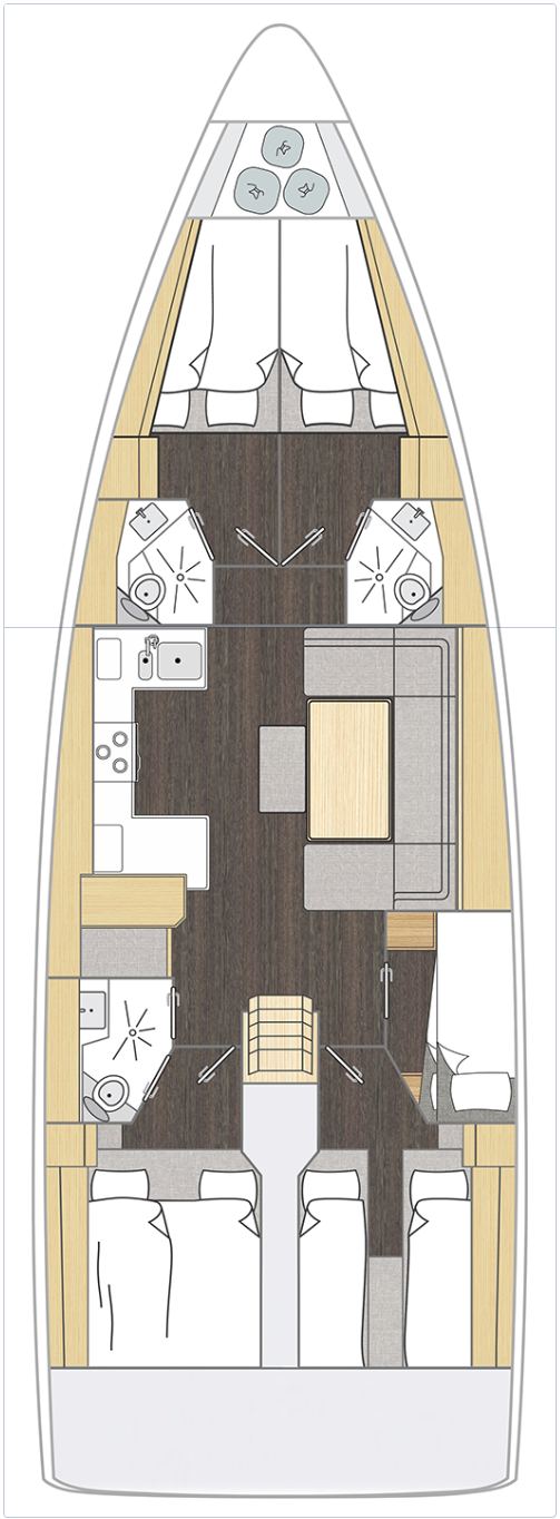 Rzut jachtu Bavaria C46 Rib Eye