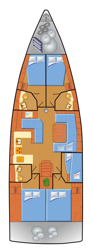Rzut jachtu Oceanis 51.1 Bambi