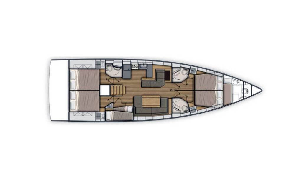 Rzut jachtu Oceanis 51.1 Thano