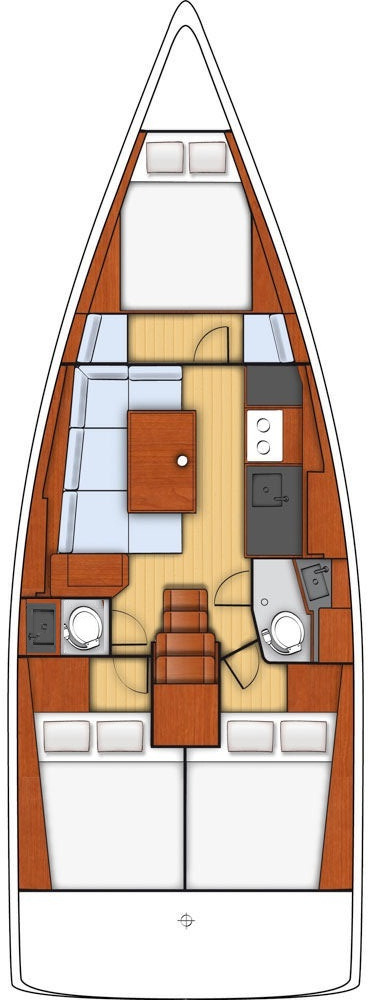 Rzut jachtu Oceanis 38 One
