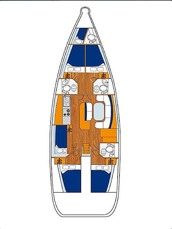Rzut jachtu Cyclades 50.5 Alegria