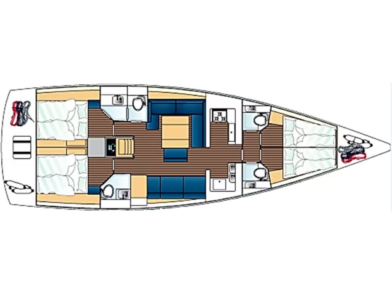 Rzut jachtu Dufour 500 Grand Large Kosi
