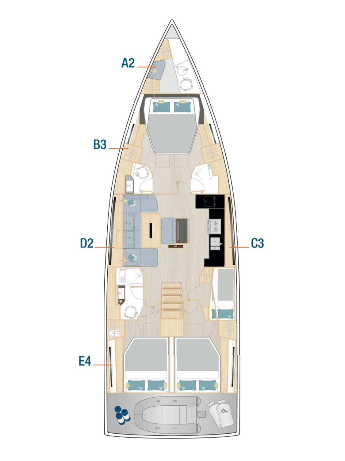 Rzut jachtu Hanse 510 Illusion - OW