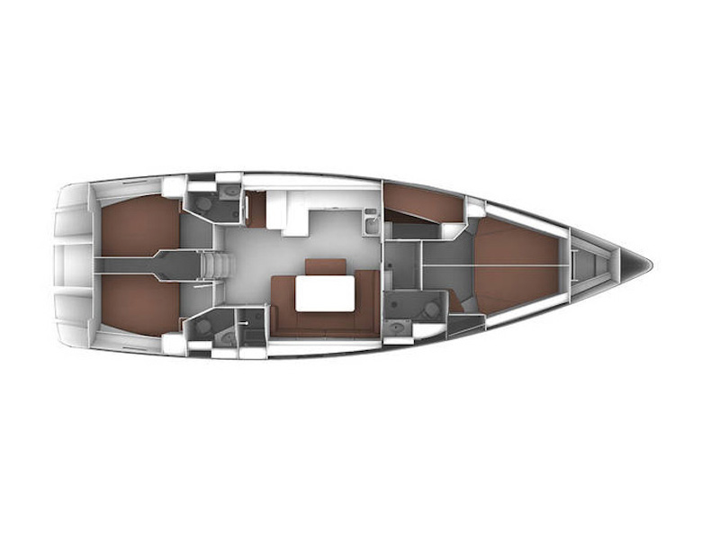Rzut jachtu Bavaria Cruiser 51 Mediterranea