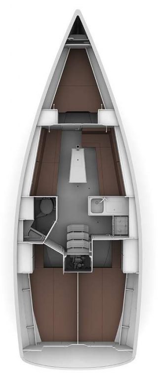 Rzut jachtu Bavaria Cruiser 34 Ziggy