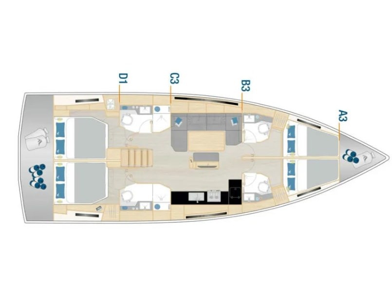 Rzut jachtu Hanse 460 Okeanida