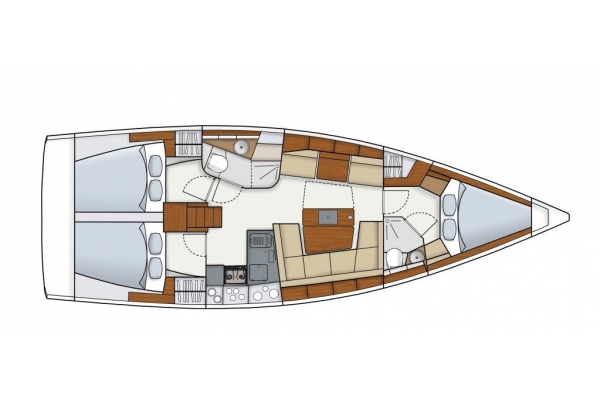 Rzut jachtu Hanse 415 Mickey
