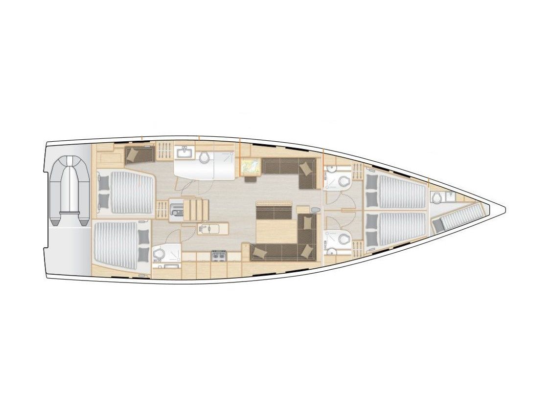 Rzut jachtu Hanse 548 Joy