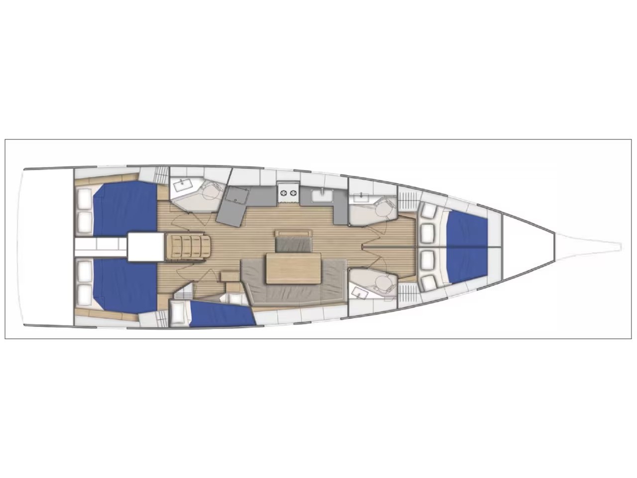 Rzut jachtu Oceanis 46.1 Sarina