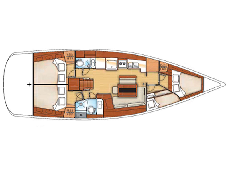 Rzut jachtu Oceanis 46 Sifnos 46.1