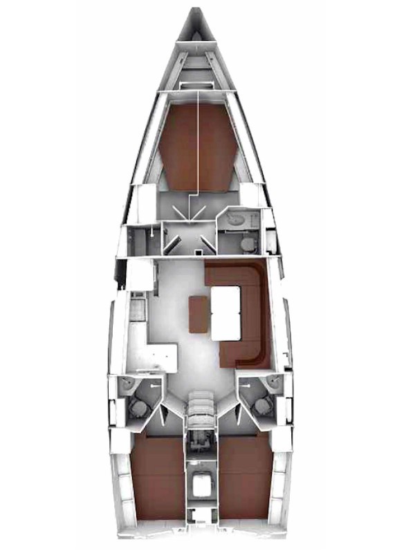 Rzut jachtu Bavaria Cruiser 46 Style Semeli