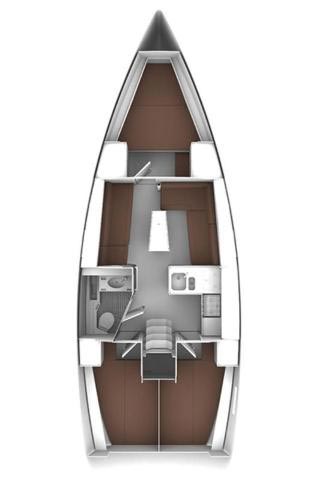 Rzut jachtu Bavaria Cruiser 37 Malo Angeline