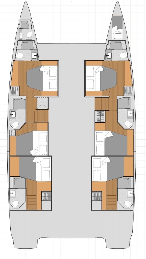 Rzut jachtu Fountaine Pajot New 51 DEEP BLUE