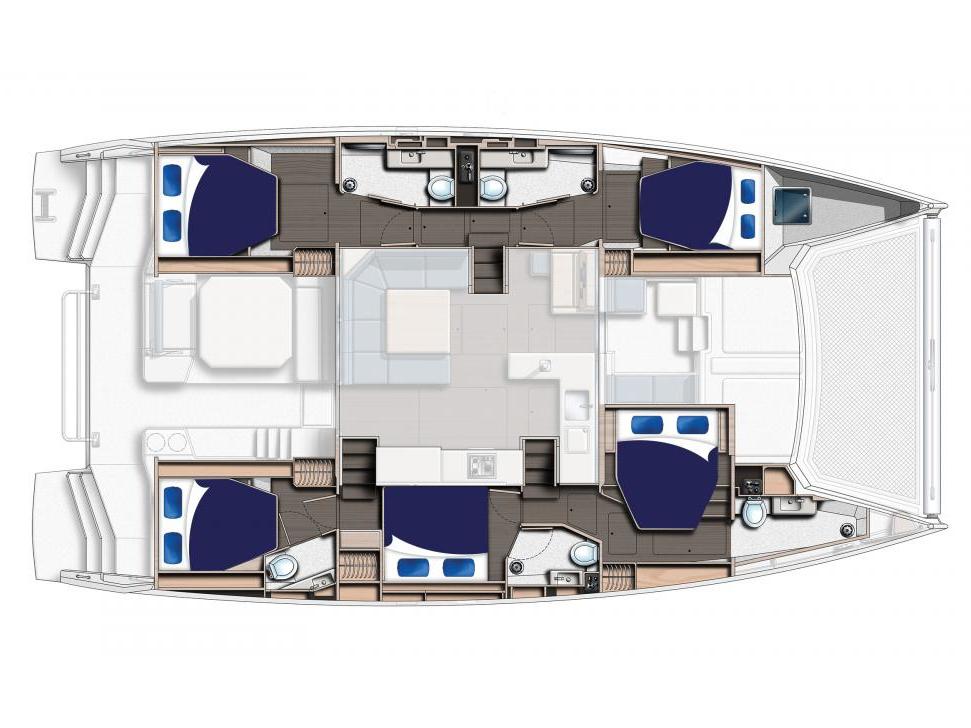 Rzut jachtu Leopard 50 Moorings 5000 Exclusive