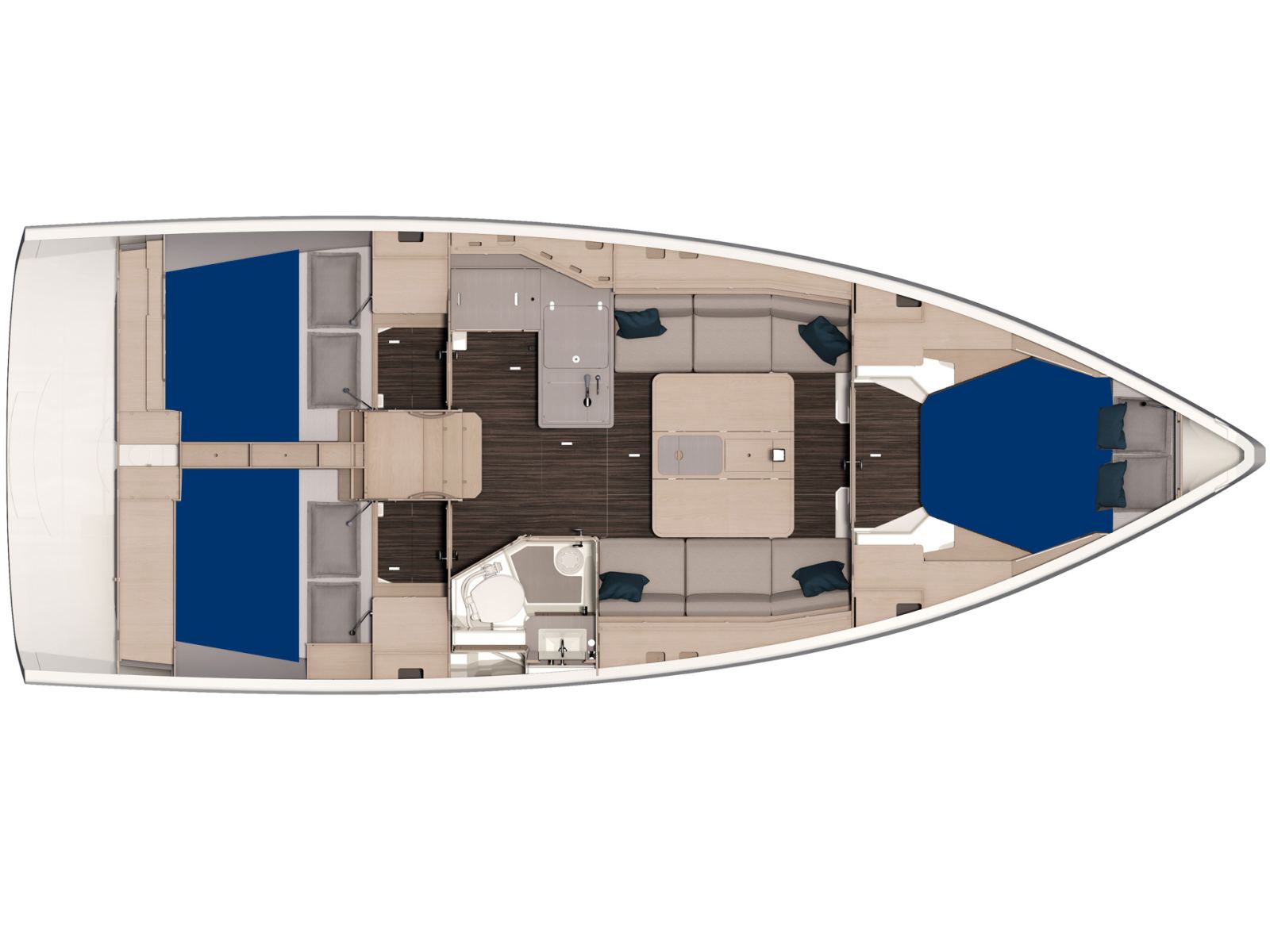 Rzut jachtu Dufour 37 Sunsail 37.3 Premium