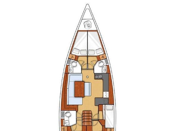 Rzut jachtu Oceanis 48 Senza Fine ( A/C and Generator )