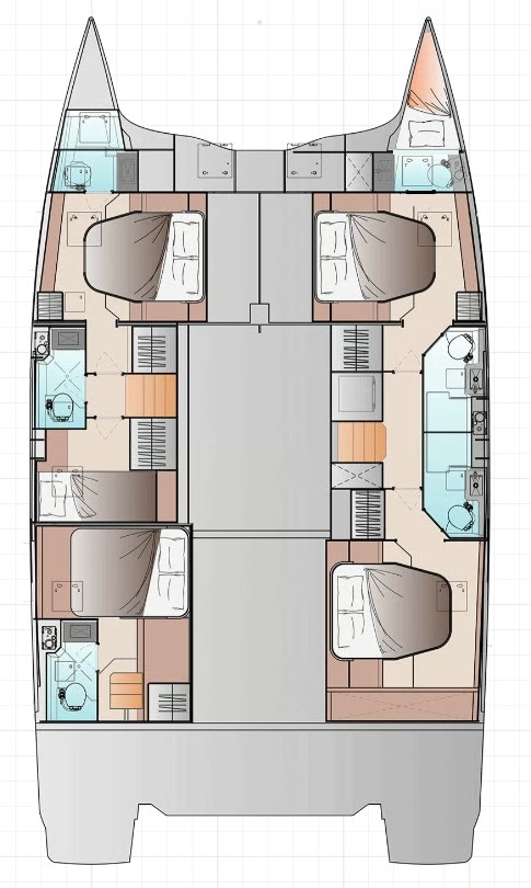 Rzut jachtu Fountaine Pajot FP 48 Quintet AZURA
