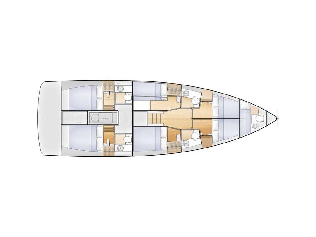 Rzut jachtu Sun Loft 47 Granmasti
