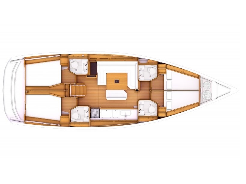 Rzut jachtu Sun Odyssey 479 Azzurra - Solar Panel