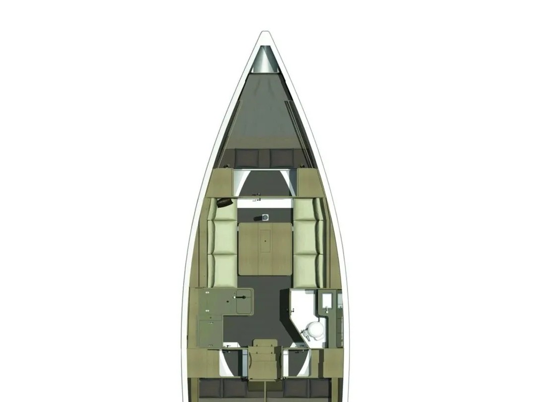 Rzut jachtu Dufour 350 Adventure Moonsail