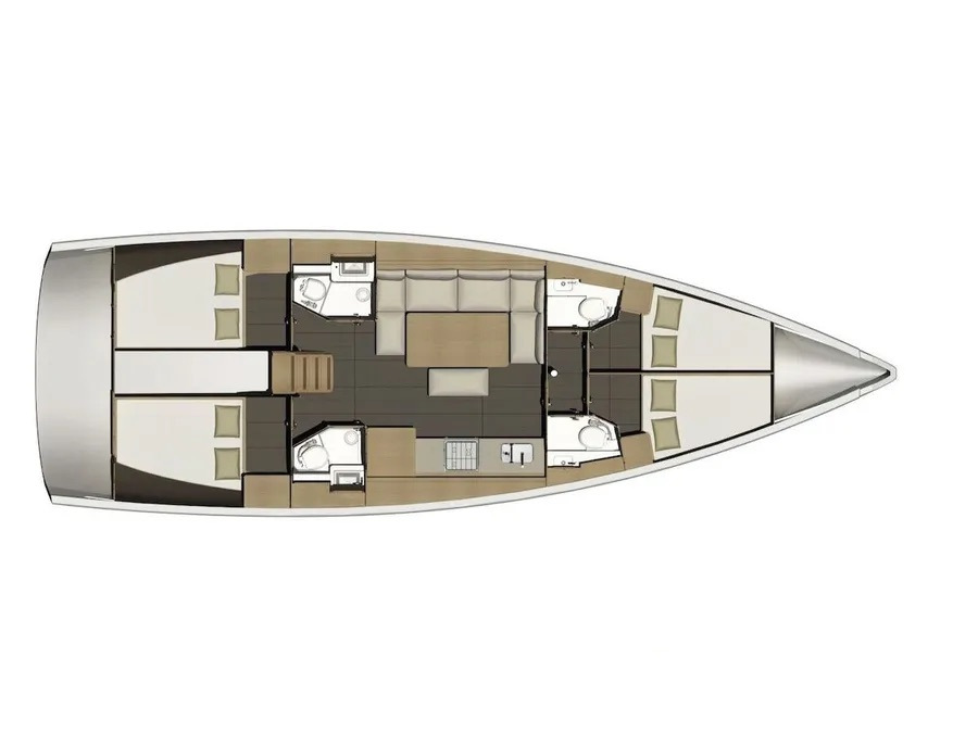 Rzut jachtu Dufour 460 Grand Large RUBIN