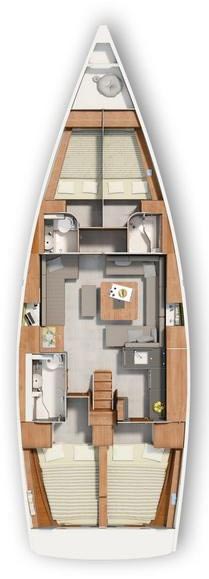Rzut jachtu Hanse 455 Alaska