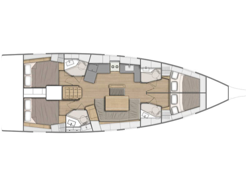 Rzut jachtu Oceanis 46.1 Sunsail 46.4 Premium