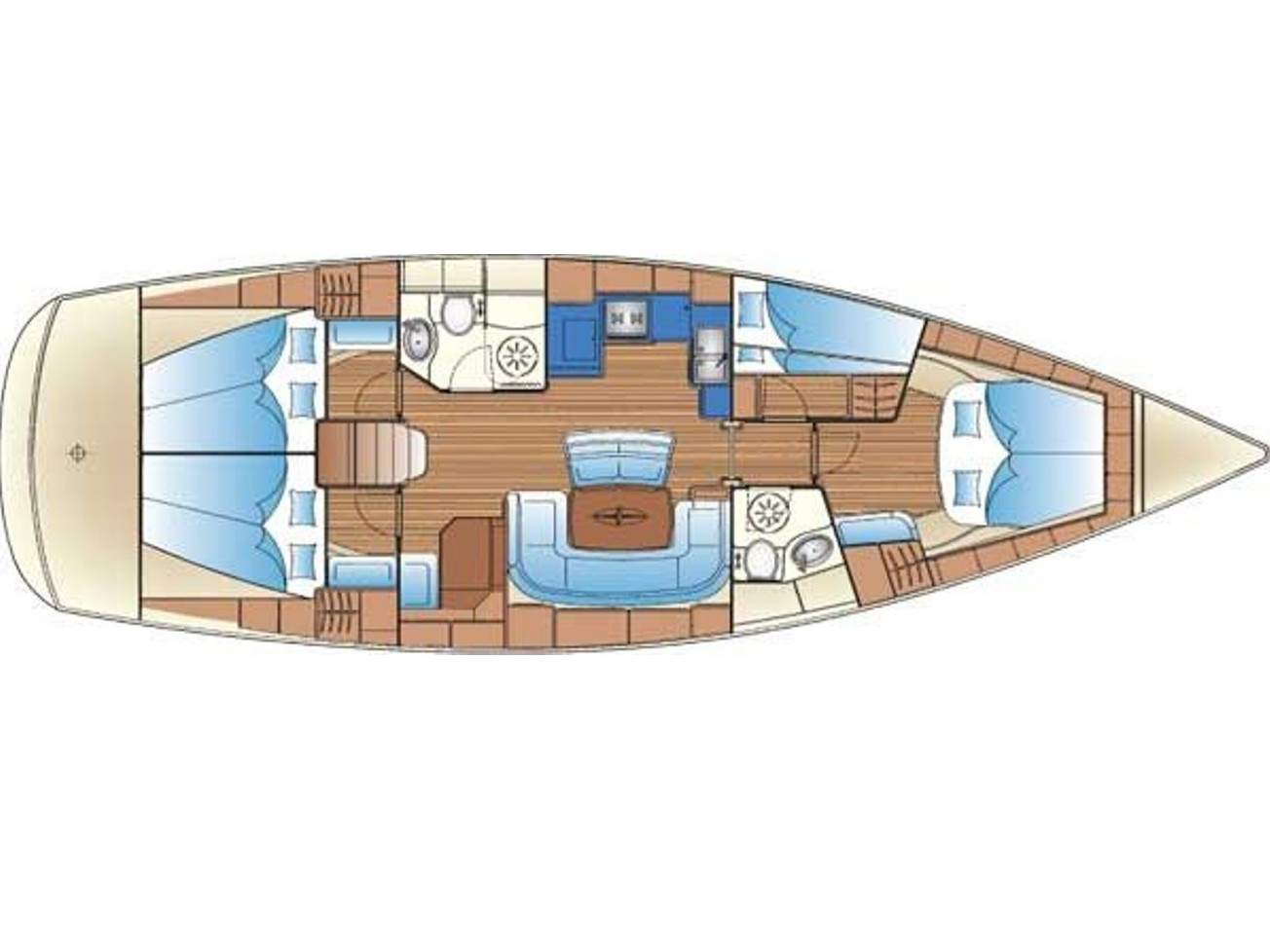 Rzut jachtu Bavaria 46 Cruiser La Luna