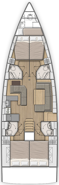 Rzut jachtu Oceanis 51.1 Nireas