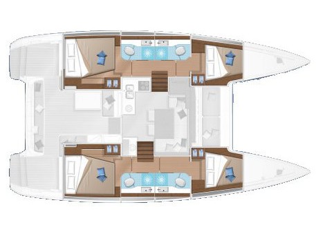 Rzut jachtu Lagoon 40 Wind Seeker