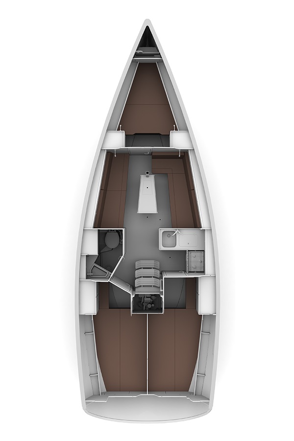 Rzut jachtu Bavaria Cruiser 34 Vita