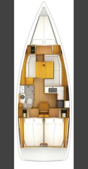 Rzut jachtu Sun Odyssey 379 Topaze