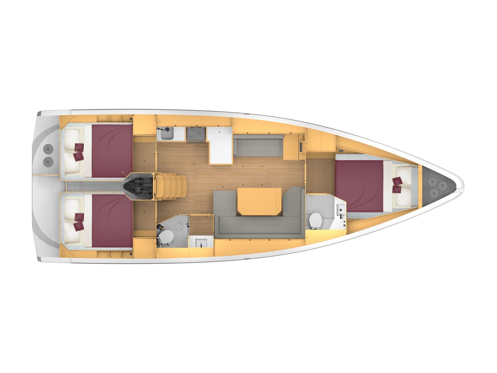 Rzut jachtu Bavaria C42 Larus One