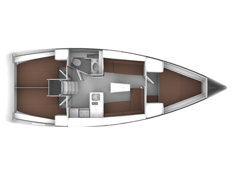 Rzut jachtu Bavaria Cruiser 37 Kedi