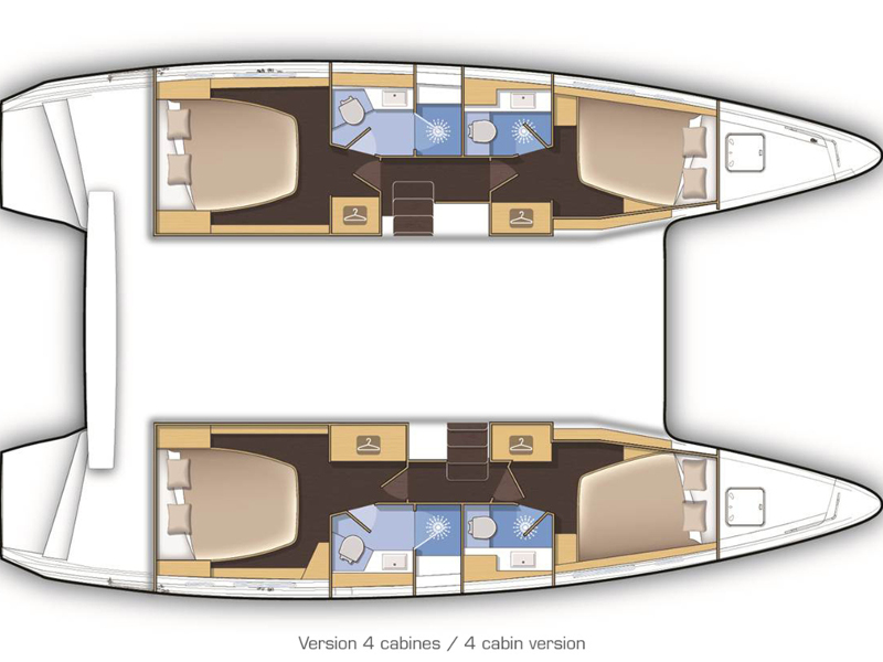 Rzut jachtu Lagoon 42 POSEIDON 2021 (air condition, generator)