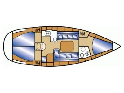 Rzut jachtu Bavaria Cruiser 37 Diana
