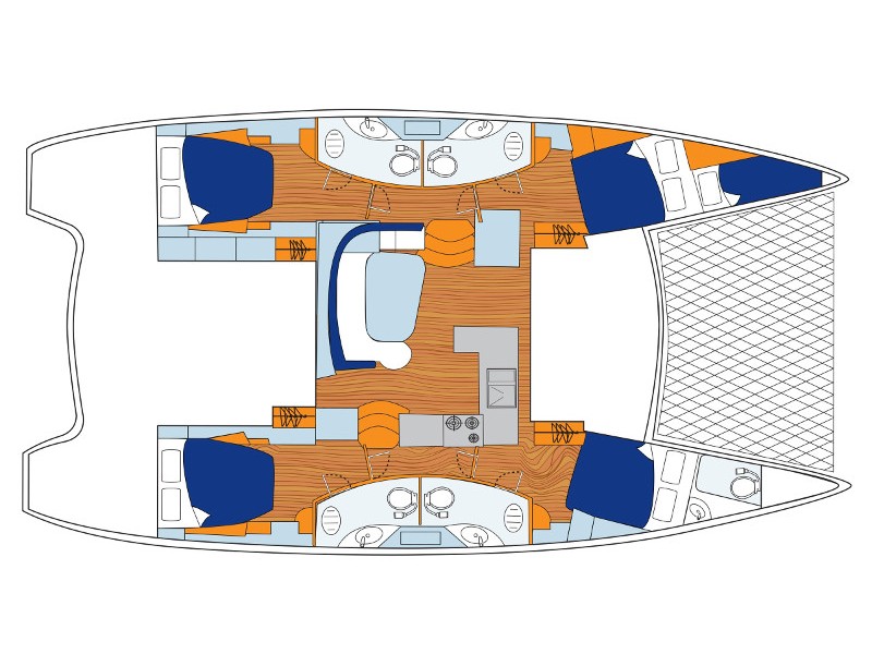 Rzut jachtu Leopard 45 Sunsail 454L Classic
