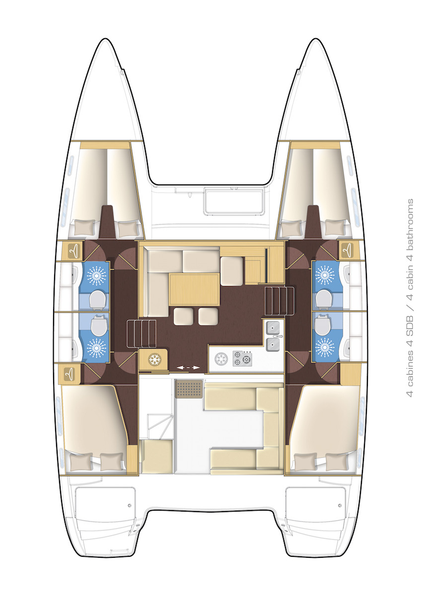 Rzut jachtu Lagoon 400 S2 Second Wind