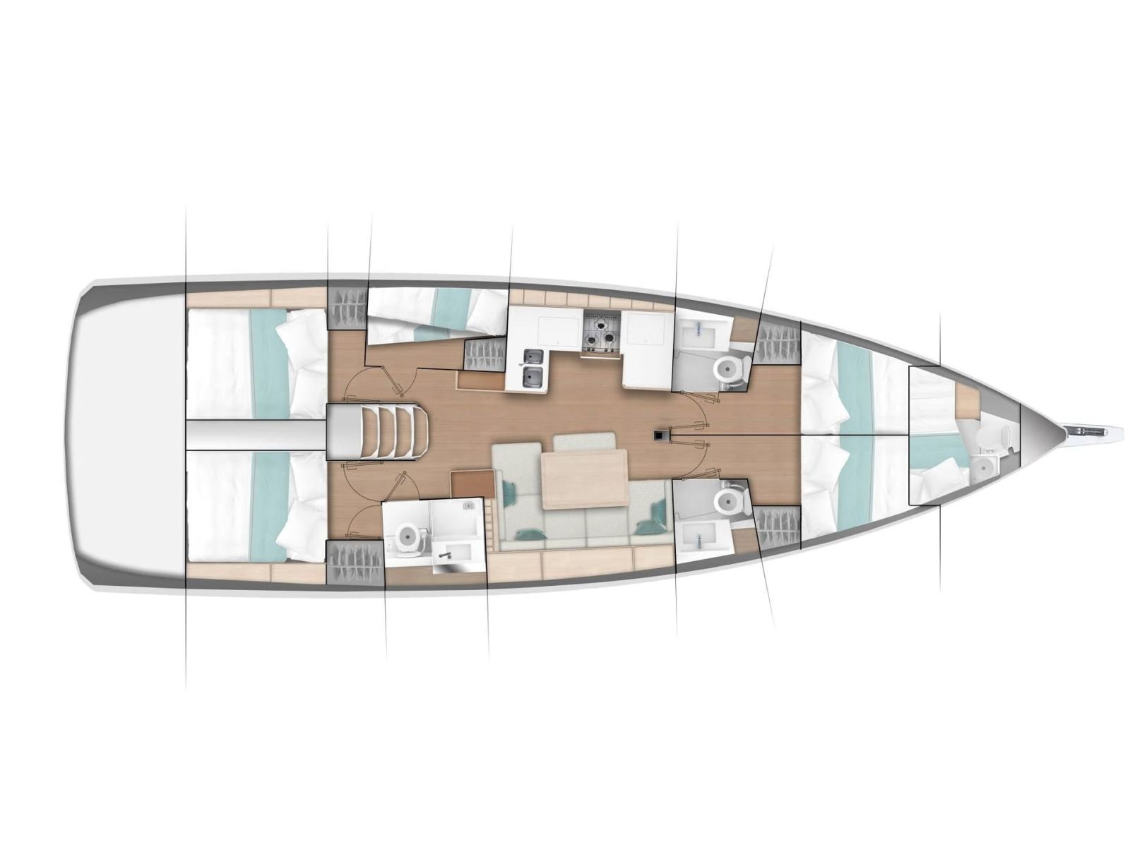 Rzut jachtu Sun Odyssey 490 NOTUS