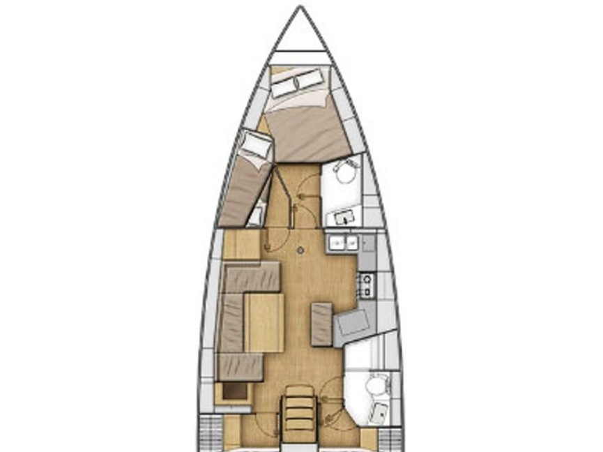 Rzut jachtu Oceanis 40.1 Yello