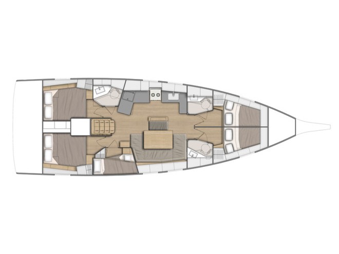 Rzut jachtu Oceanis 46.1 Capriccio (Refit 2025 - A/C - Generator - Electric Heads)