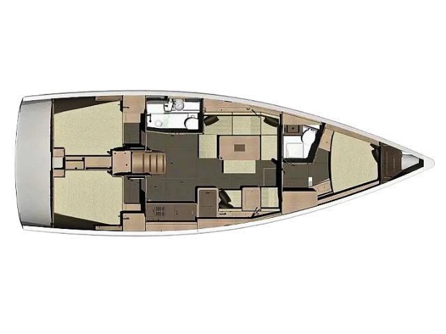 Rzut jachtu Dufour 410 Grand Large Freedom