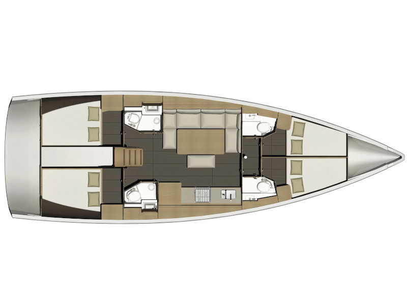 Rzut jachtu Dufour 460 Grand Large Summer Planet