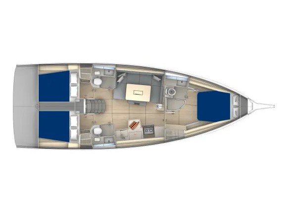 Rzut jachtu Dufour 41 Sunsail 41.3 Premium