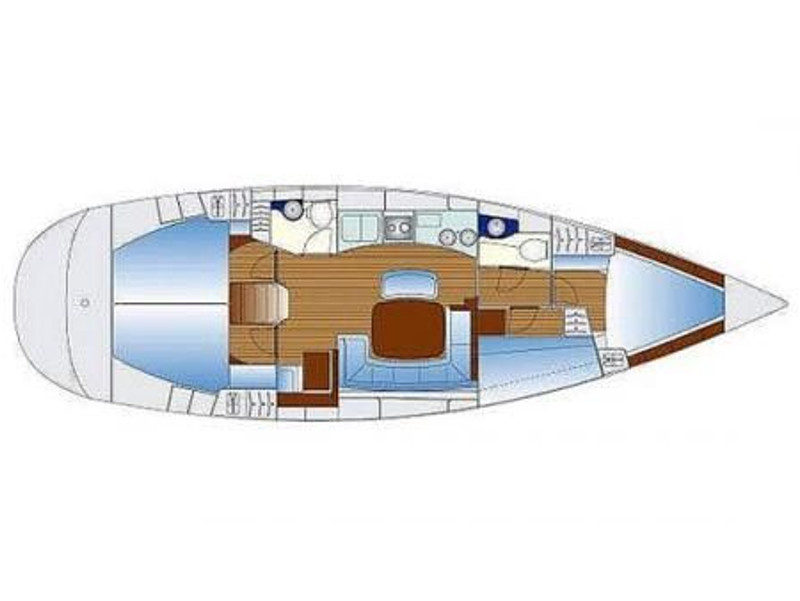 Rzut jachtu Bavaria 44 Hellenic Sky