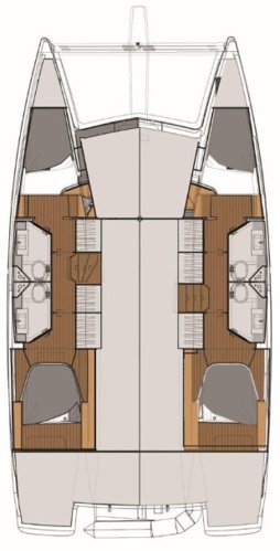 Rzut jachtu Fountaine Pajot Astrea 42 Reina